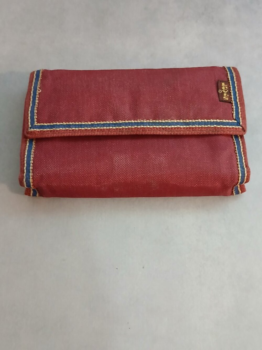 Levi's Cranberry Colored Tri-Fold Wallet with Coin Compartment